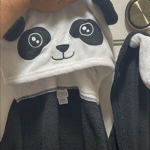 Panda Hooded Bath Towel - Black and White